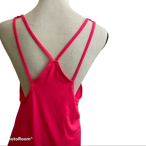 Apana pink exercise outdoor top. Bright pink size large strap back - Picture 5 of 6